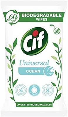 CIF - Lingettes Nettoyantes Biodégrables Océan X60 - Lot De 4 - Vendu Par Lot