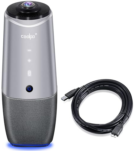 coolpo 360 Conference Room Camera Microphones and Speaker, 10ft USB, PANA