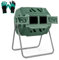 COSTWAY Composteur de Jardin 160 L à Double Chambre, Bac à Compost Cadre en Métal Rotatif 360° avec 2 Portes Coulissantes Trous Aération, sans BPA pour Déchets de Cuisine Cour (Vert)