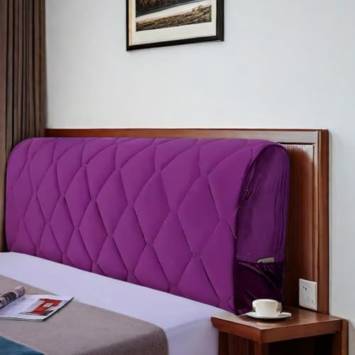 Kopfteil Bett Samtstoff - Seitliche Aufbewahrungstaschen - Bettgestell 120x200,bettgestell 180x200,Bett Mit Bettkasten 180x200，Bett Kopfteil Bezug Bettkopfteil (Lila, 180cm)