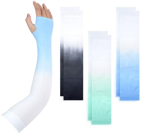SITAKEGS Armmanschette, 3 Paar UV-Sonnenschutz Farbverlauf Ärmel Atmungsaktive Arm Cooler Kompression Handschuhe, Tattoo Cover Up Sport Ärmel für Radfahren Angeln Basketball Wandern Laufen Outdoor