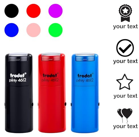ROSEEKA Sello de tarjeta leal personalizado para oficina, negocios y profesores. Impresiones en tamaños 12 mm y 19 mm, tinta con 6 colores de almohadilla de tinta de carcasa