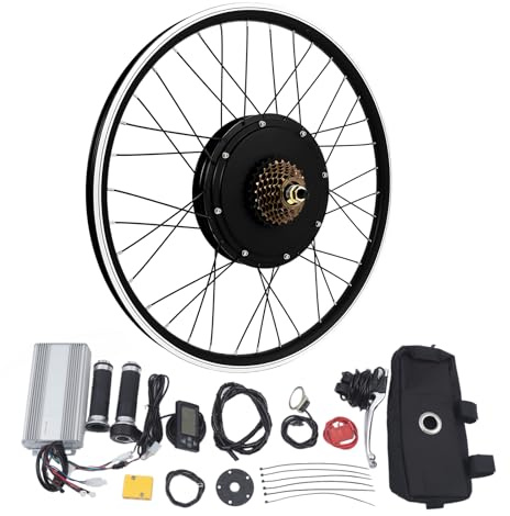 26/28 tum bakhjul, konverteringssats, 48 V, 1 500 W, borstlös navmotor, konverteringssats, elcykel, konverteringssats med LCD-skärm, integrerad styrenhet, INTE (tum, 28)