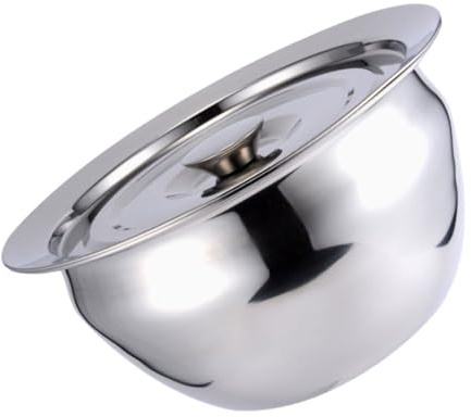 Abaodam 1Pezzi Ciotola Cottura Acciaio Inossidabile Accessorio Multifunzionale per Impastare e Preparare Insalate Design per Evitare Spruzzi per Cucina