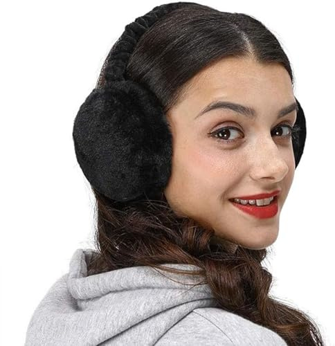 Glanzend Orejeras de invierno, calentadores de orejas plegables, orejeras ajustables para mujeres y hombres, unisex, de piel sintética, resistentes al viento, portátiles, con orejeras para niñas y