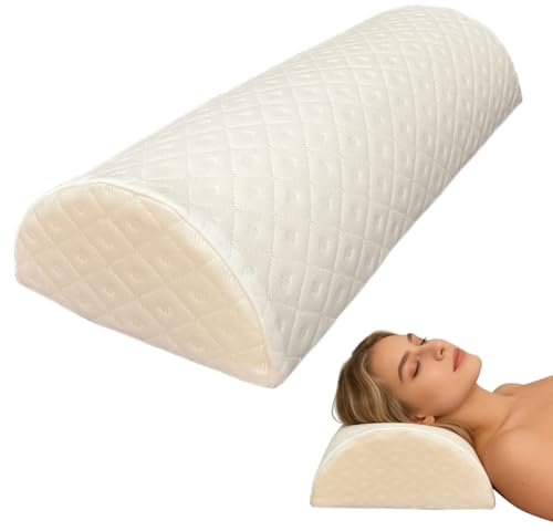 Cuscino ergonomico a mezzaluna per chi dorme sul fianco, cervicale ortopedico e rullo in memory foam, cuscino per gambe e cuscino per collo vita, ginocchia, gambe, cuscino con fodera rimovibile