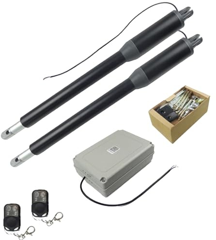 Motorisation électrique 40 W pour portail battant double, kit d'ouverture automatique, vitesse de déplacement de 1,6 cm/s, angle d'ouverture maximal : 110°, largeur des vantaux ≤ 2 m