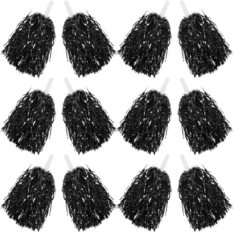 NOLITOY 12 Pezzi da Cheerleading con Manico Resistente Pompom Sportivi Leggeri per Tifo Partite di Calcio e Baseball Accessori per Squadre e Feste Sportive