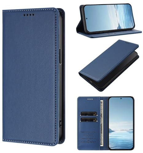 Kompatibel med Cricket Outlast 5G 2024,Kompatibel med Cricket Outlast 5G 2024 【RFID-blockering】【Kortficka Magnetisk stängning Flip-stativ】Telefonfodral Blue