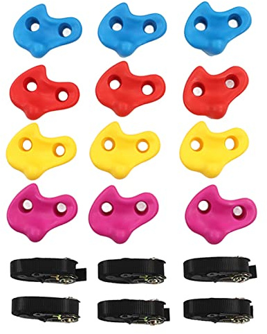 WGFOIP Juego de 12 Uds de Soportes Fuertes para Escalada en Roca para Niños, Parque Infantil Al Aire, Muro de Escalada, Plástico ABS de 13,4x11cm