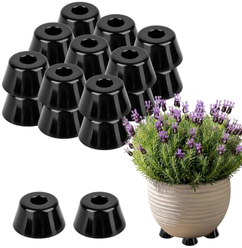 20 Pieds de Pots de Fleurs en Caoutchouc, Cales de Réhausse pour Jardinière | Supports de Drainage Coniques (50x25mm) pour Pots de Fleurs, Améliore la Circulation d'Air et l'Écoulement de l'Eau au Jardin