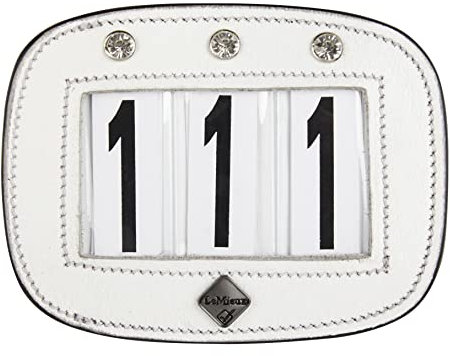 LeMieux Schabracke mit Strasssteinen, Weiß, strapazierfähiges Ledermaterial, lässt Sich leicht mit einem starken Befestigungsstift befestigen, Einheitsgröße