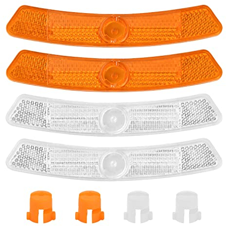 Reflektoren Fahrrad 4 Stück Speichenreflektoren Fahrrad Katzenaugen, Reflektoren Für Speichen Fahrrad, Speichen Katzenaugen Fahrrad, Speichenreflektoren Kinder, Für Mountainbike Rennrad (Wieß, Orange)