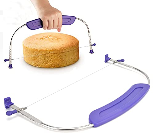Livellatrice per Torta Regolabile, Tagliatorta a Doppio Filo in Acciaio Inossidabile, Affettatrice Livellatrice per Taglierina per Strato di Torta, Strumento di Livellamento