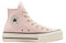 Converse Chuck Taylor All Star Lift Plateau-Sneaker für Damen, Wildleder, blasses Blütenblatt/natürliches Elfenbein/Schwarz, Rosa, Größe 38, Blasses Blütenblatt/natürliches Elfenbein/Schwarz, 39 EU
