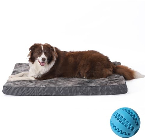 GUPPBF Tapis Chien Grande Taille, Coussin Orthopédique pour Chien, Lits pour Animaux De Compagnie Imperméables Et Antidérapants Qui, Amovible Et Lavable, Mélange De Couleurs, 112cm×80cm×7.5cm