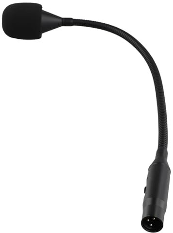 Swiixxer Gooseneck Microphone 3 Pin Flexible Noise Reduction Gooseneck Plug in Microphone for Meeting Rooms