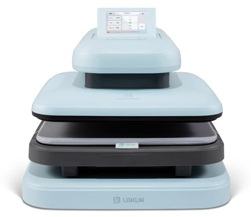 LOKLiK ImPress Auto Heat Press 2 - Automatische Transferpresse zum Personalisieren von T-Shirts, Pullovern, Decken, Handtüchern, Tragetaschen und anderen Textilien (Blau)