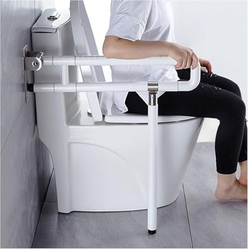 Barra de agarre para baño, pasamanos abatible, antideslizante, de acero inoxidable, barra de apoyo plegable con pata para bañeras