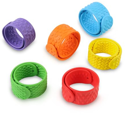 AOOTE Braccialetto schiaffo, 6 braccialetti colorati a schiaffo, braccialetti in silicone testurizzato, braccialetti schiaffi, braccialetti fidget per calmare bambini, sollievo dallo stress per adulti