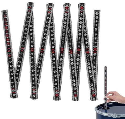 10-Fold Oil Tank Level Gauge, 78/2m Wooden Folding Fuel Measuring Stick