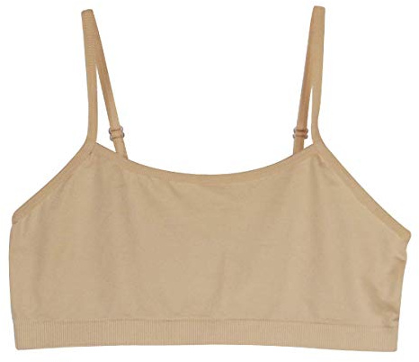YINI - Vuelta al cole. Top sujetador ajustable con tirantes en los hombros, para niñas y chicas, 3 unidades Beige beige Small