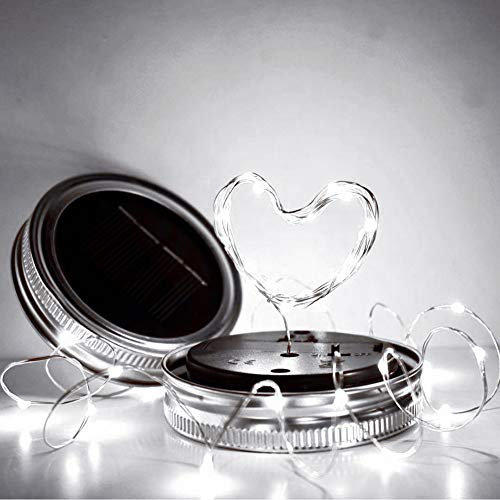 Farol solar Mason Jar para exterior, farolillo solar creativo, tarro de cristal, tapa para botellas, 10 20 luces (2 m sin botella)