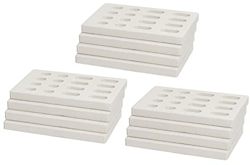 12-Pack Ceramic Flame Tamer for Grand Turbo Grills, Ceramic Briquettes Replacement Parts for Grand Turbo Grand Hall, Barbeques Galore Grand Turbo, Members Mark, Ceramic BBQ Bricks