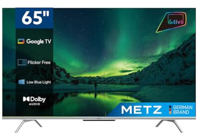 Metz Smart TV, MUD7000Z, 65(164 cm), UHD Direct Led, HDR, Google TV, HDMI e USB, Sottile, Moderno, Nero