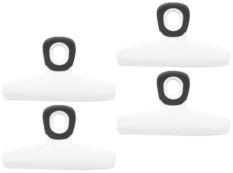 EXCEART Beutelklammer 4 Stück Lebensmittelbeutelklammern Kunststoff Starker Dichtungsgriff Küchenklammern Luftdichter Verschluss Für Brotbeutel Snackbeutel Und Lebensmittelbeutel Weiß