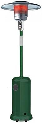 Stufa a Gas GPL Stufa a Fungo Radiante Accensione Piezoelettrica Potenza 13Kw Riscaldante Patio da Esterno con Ruote per Giardino, Terrazzo, Bar, Pub, Ristorante (Verde)