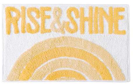 Jessica Simpson Baumwoll-Badteppich, hochwertiger übertufteter Badezimmerteppich, maschinenwaschbar, Dekoration, 50,8 x 81,3 cm, Rise & Shine Gelb