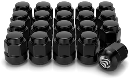 White Knight M12x1.5 Lug Nuts for Select Honda and Acura, Factory Style (Black Chrome) Radius Seat – WN20107BK-20AM (20 Pack)