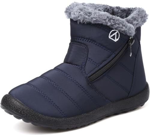 LAZAZAFI Botas de Nieve Botas para Niñas Invierno Calentar Forrada Botas para Niños Impermeables Exterior Antideslizante Planas Casual Caminar Botas