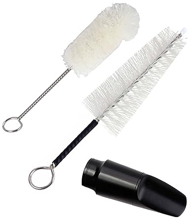 ULDIGI 2stücke Sopransaxophon Mundstück Mit Reinigungspinseln Hochwertige Saxophon Zubehör Für Musiker Für Optimale Pflege Und Klaren