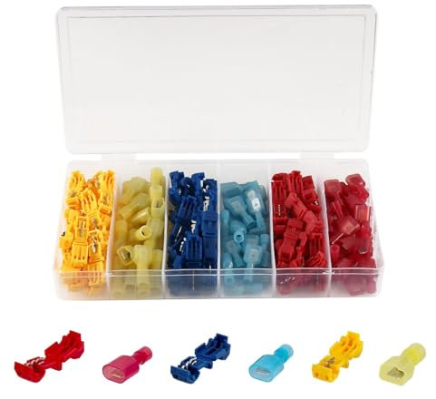 T Tap Wire Connectors, 60 Pcs Electrical Wire Connectors, Wire Quick Splice Connector, Insulated Electrical Wire Connectors, Terminals Self-Stripping Crimp Connector