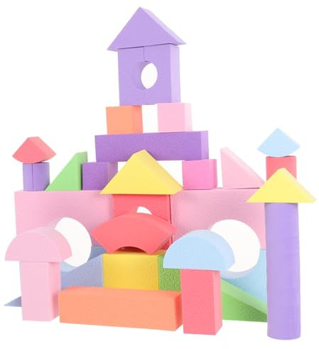 JOINPAYA 52pezzi Blocchi Da Costruzione in Eva Giocattoli Colorati Per Ragazzo Ragazza Ragazza Piccoli Blocchi Impilabili Educativi Per Prima Infanzia