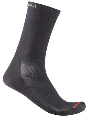CASTELLI A/C 18 Calzino, Calzini da Ciclismo Ultraleggeri e Traspiranti, Costruzione Durevole per Prestazioni in Clima Caldo per Uomini e Donne, nero, Large
