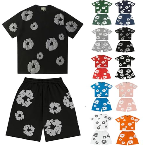 VPQILH Tuta da Donna Uomo Estiva, Completo Tuta con Stampa de Uomo, Maniche Corte T-Shirt e Pantaloncini Set da Unisex Comodo Sets Estivo, Hip Hop Stilistico, per Casual Fitness Jogging