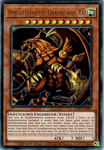Der geflügelte Drache von Ra - LDK2-DES03 - Ultra Rare - Deutsch - Legendary Decks II - mit RC-Fieldcenter