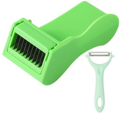 2-Piece Coleslaw Shredder Set, Runner Bean Slicer and Stringer, Efficient Vegetable Cutter for Runner Beans and Wide Vegetables, Green Bean Slicer with Plastic Material