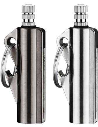 STEHEMO 2 Pack Permanent Match Infinity Lighter, Multitool Keychain Bottle Opener for Men, Reusable Waterproof Metal Match Strike Anywhere, Forever Flint Fire Starter for Outdoor Survival,Style3