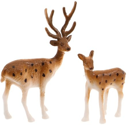 Zerodeko 20 Pièces Figurines de Faons Réalistes pour Noël Ornements Miniatures de Cerfs et Rennes pour Décoration de Table Pâtisserie et Micro Paysage Modèles Animaux de Forêt