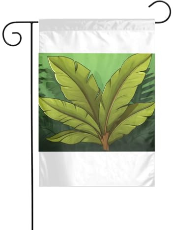 Wzywhj Tableau motif feuille de bananier tropicale drapeau d'été double face décoration cour 30,5 x 45,7 cm