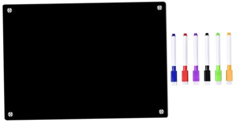 UTHCLO Planificateur Magnétique Facile à Utiliser pour Réfrigérateur en Acrylique Noir Tableau Blanc Effaçable à Sec pour Organisation Quotidienne Cuisine