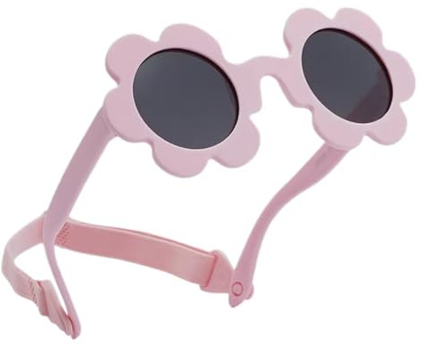 iNszkoos Blomformat baby-solglasögon med rem 6-36 månader spädbarn UV400-skydd polariserade solglasögon för babyflickor, flexibla lätta utomhussolglasögon, solskydd för småbarn