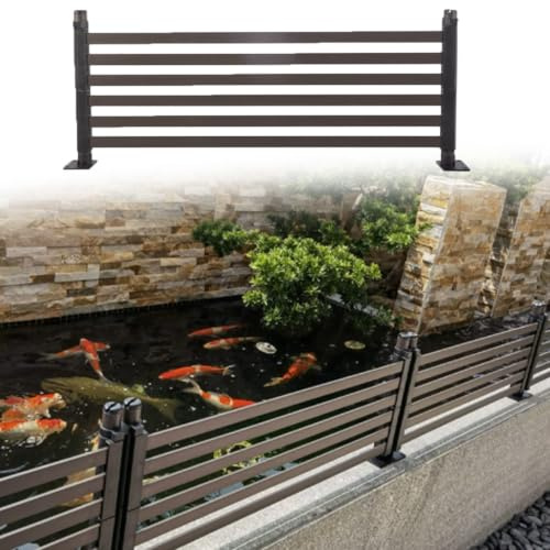 Extensor de Valla Kits de Extensión de Altura para Cercas de Patio Trasero, Jardín, Piscina o Estanque, Celosía Horizontal Elevada, Pantalla de Privacidad Impermeable para Balcón(L: 90 cm (35 3/8))