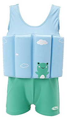 Baby Kids Boys Girls One-Piece Swimsuit with UPF 50+ Sun Protection, Long Sleeve Rash Guard for Toddler, Beach Pool Swimming, Summer Vacation Outfit Green 2-3years