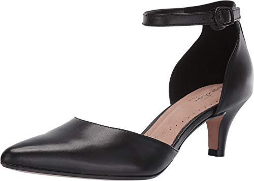 Clarks Women's Linvale Edyth Pump, Black Leather, 4.5 UK