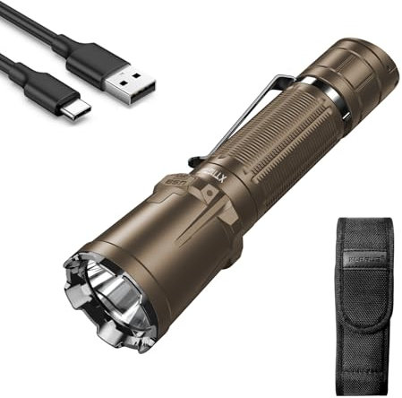 KLARUS XT11GT Pro 3300 Lumen wiederaufladbare LED Taschenlampe,Superhelle leistungsstarke taktische Taschenlampe für Camping, Wandern und Notfälle-Desert Tan